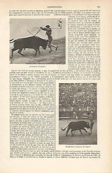 LAMINA ESPASA 5775: Banderillas al cuarteo y al quiebro