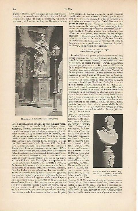 LAMINA ESPASA 5765: Monumento a T. Tasso