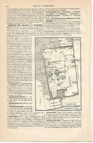 LAMINA ESPASA 538: Plano de Haram ech Cherif antiguo emplazamiento del Templo de Jerusalen