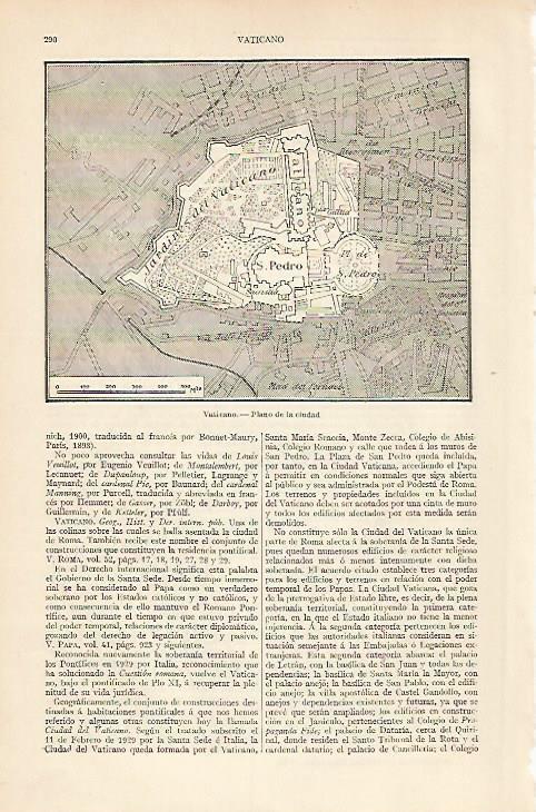 LAMINA ESPASA 5919: Plano de la ciudad de El Vaticano