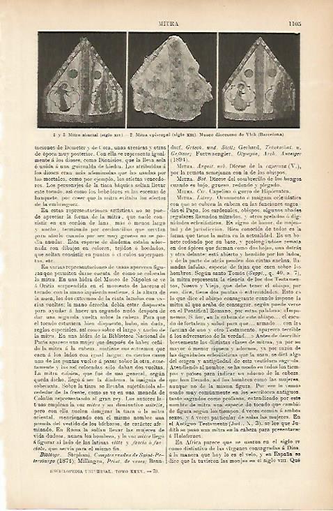 LAMINA ESPASA 5283: Mitras en el Museo Episcopal de Vic Barcelona
