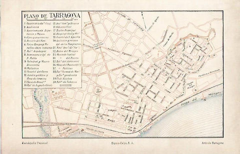 LAMINA ESPASA 5733: Plano de Tarragona