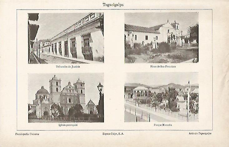 LAMINA ESPASA 5870: Vistas varias de Tegucigalpa Honduras