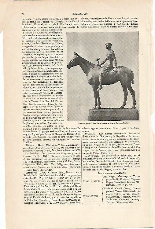 LAMINA ESPASA 5485: Amazona por L. Tuaillon