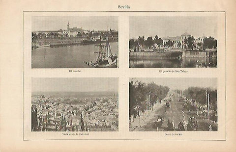 LAMINA ESPASA 570: Vistas generales de Sevilla