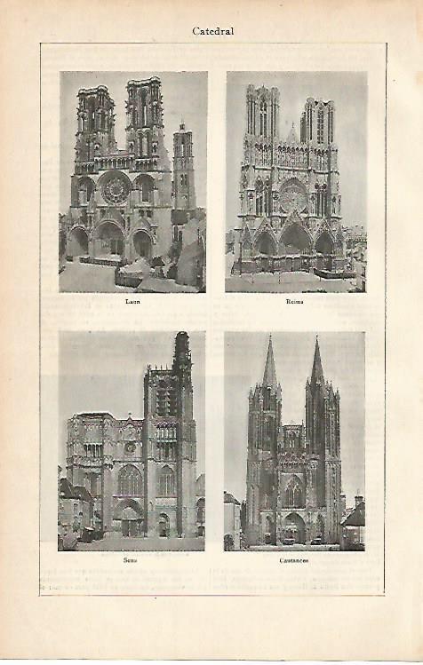 LAMINA ESPASA 3005: Catedral de Laon Reims Sens y Cautances
