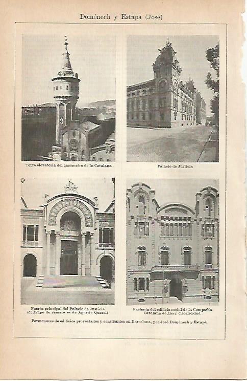 LAMINA ESPASA 3107: Edificios de Domenech y Estapa