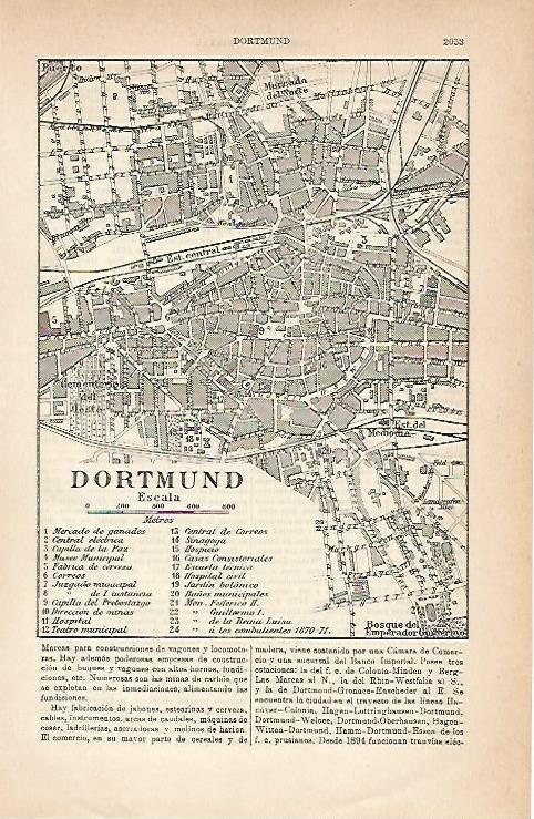 LAMINA ESPASA 3124: Plano de Dortmund Alemania
