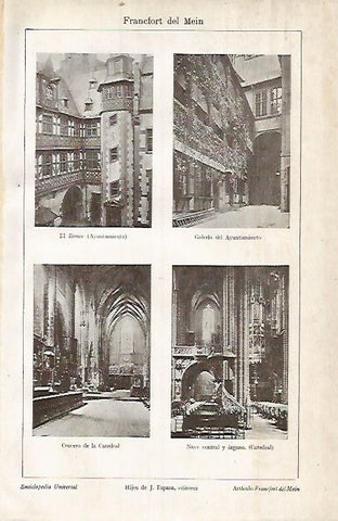 LAMINA ESPASA 3472: Vistas de Frankfurt Alemania