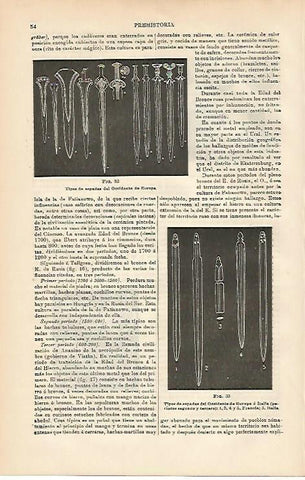 LAMINA ESPASA 3566: Tipos de espadas prehistoricas