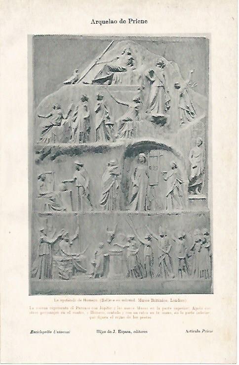LAMINA ESPASA 3605: La apoteosis de Homero Relieve en el Museo Britanico