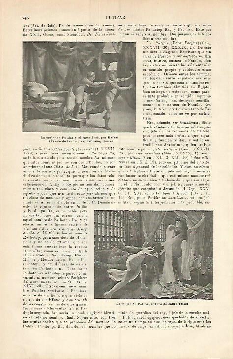 LAMINA ESPASA 3796: La mujer de Putifar por Rafael y por Tissot