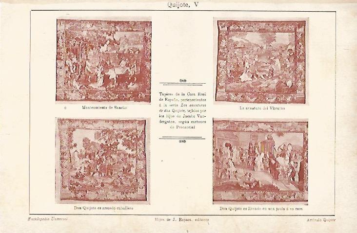 LAMINA ESPASA 3836: Tapices de la Casa Real de España sobre Don Quijote