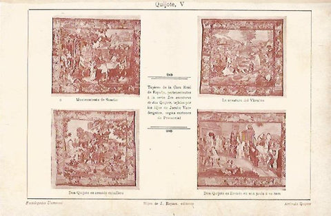 LAMINA ESPASA 3836: Tapices de la Casa Real de España sobre Don Quijote