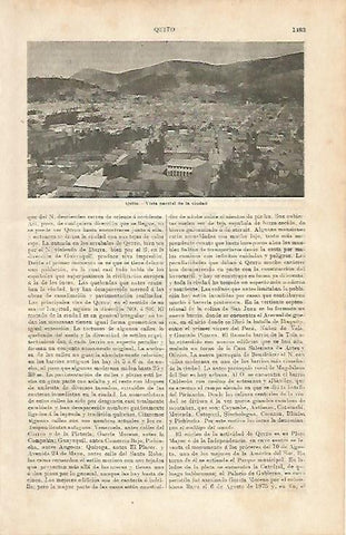 LAMINA ESPASA 3845: Vista parcial de Quito Ecuador