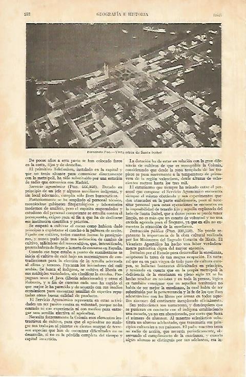 LAMINA DE ESPASA 357: Fernando Poo Vista aerea de Santa Isabel