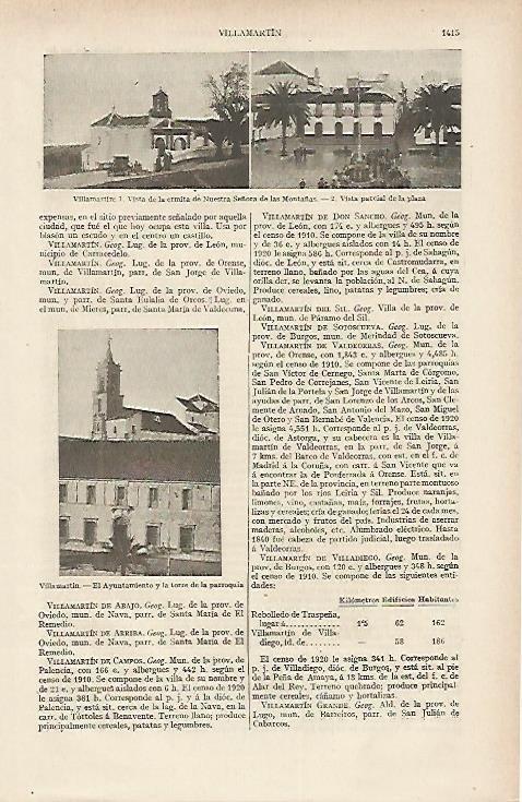 LAMINA DE ESPASA 303: Vistas de Villamartin