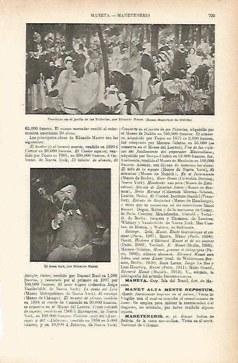 LAMINA ESPASA 3957: Concierto en el jardin de las Tullerias por Manet