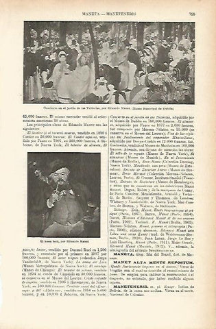 LAMINA ESPASA 3957: Concierto en el jardin de las Tullerias por Manet