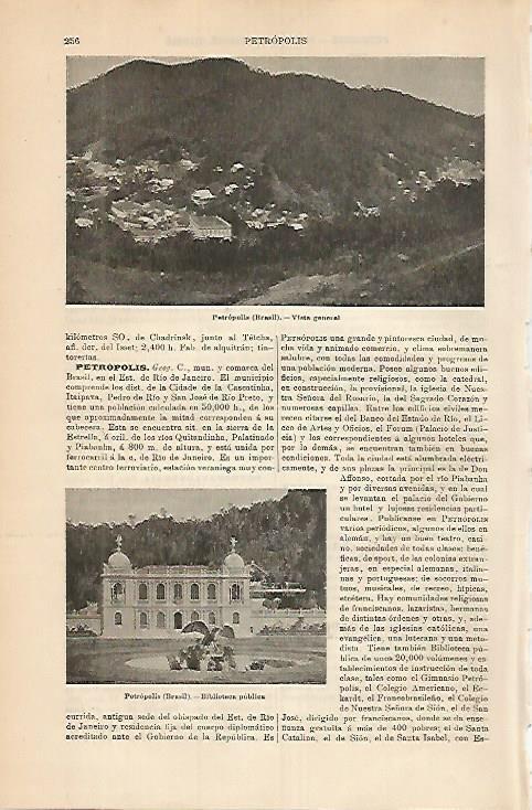 LAMINA DE ESPASA 381: Vistas de Petropolis Brasil