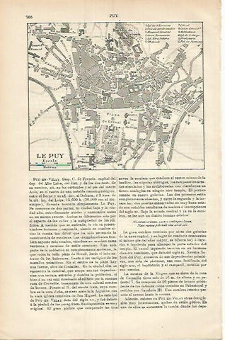LAMINA ESPASA 3801: Plano de Le Puy Francia