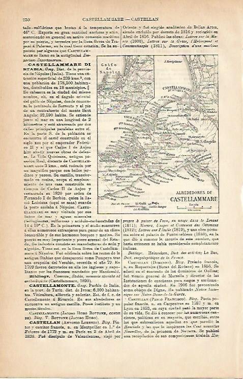 LAMINA ESPASA 3052: Mapa de los alrededores de Castellammare Italia