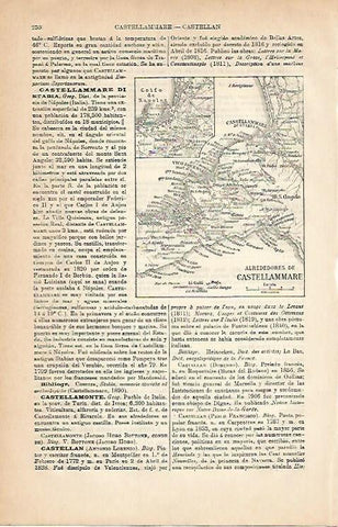 LAMINA ESPASA 3052: Mapa de los alrededores de Castellammare Italia