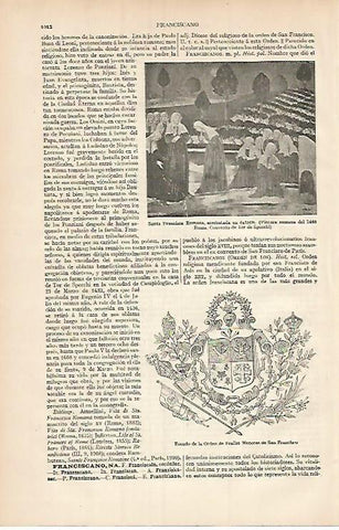 LAMINA ESPASA 3496: Escudo de la Orden de Frailes Menores de San Francisco