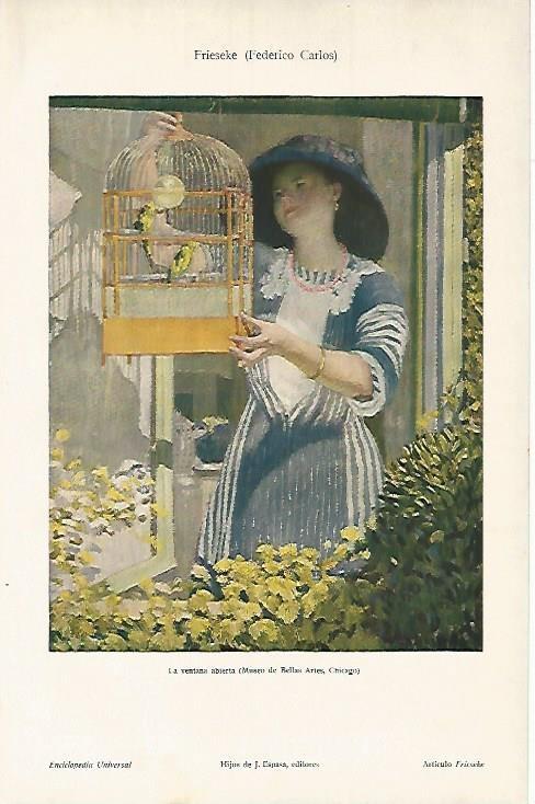 LAMINA ESPASA 3526: La ventana abierta por Frieseke