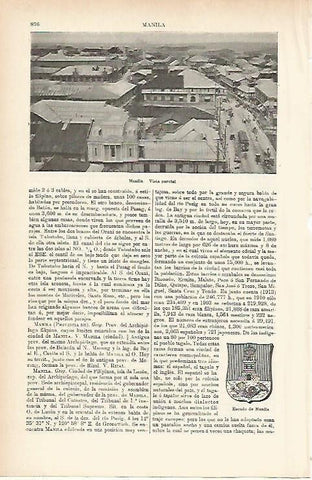 LAMINA ESPASA 3967: Vista parcial de Manila Filipinas