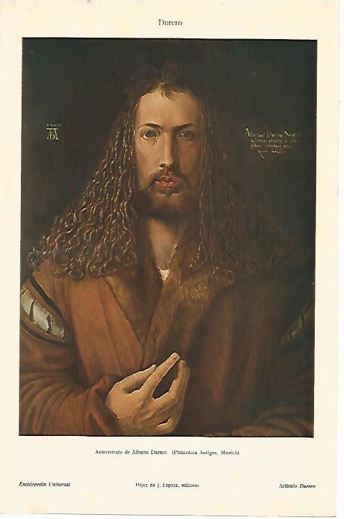 LAMINA ESPASA 3192: Autorretrato de Alberto Durero