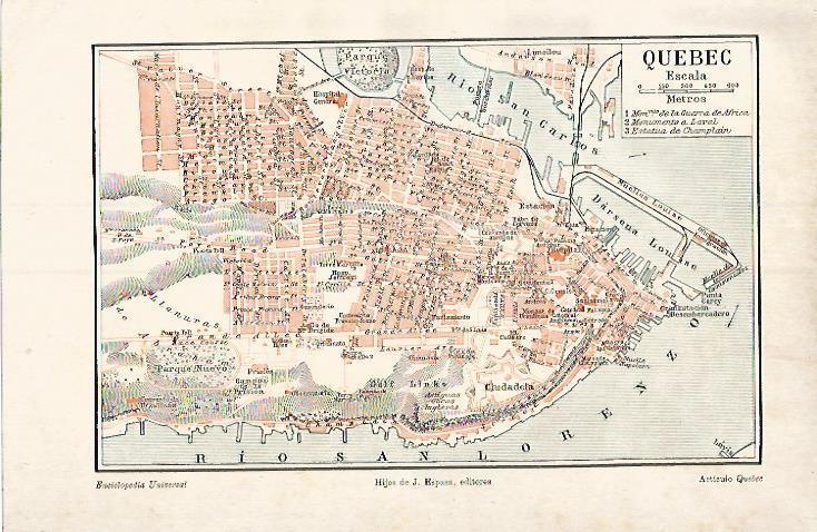 LAMINA ESPASA 3806: Plano de Quebec Canada