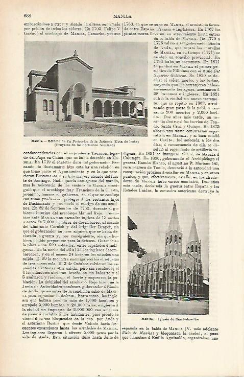 LAMINA ESPASA 3973: Iglesia de San Esteban en Manila Filipinas