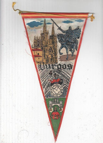 BANDERIN: BURGOS - Vista Catedral de Burgos y estatua del CID 
