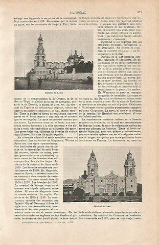 LAMINA ESPASA 3002: Catedral de Kasan y Catedral de Lima