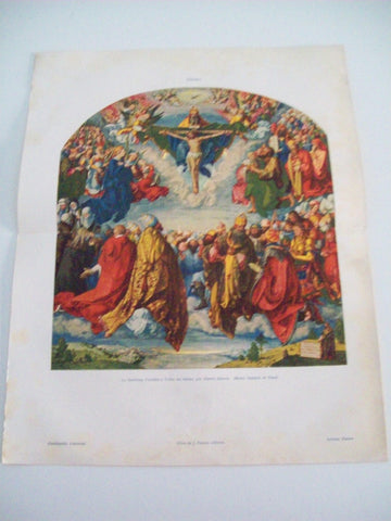 LAMINA ESPASA 3191: La Santisima Trinidad y todos los santos por A. Durero