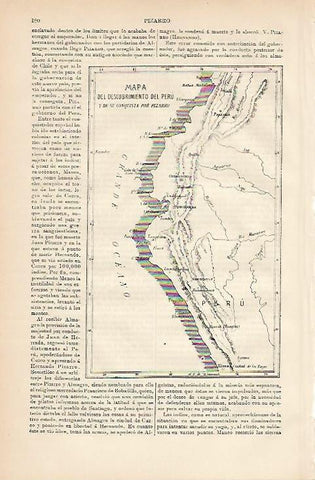LAMINA ESPASA 3263: Mapa del descubrimiento del Peru