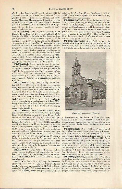 LAMINA ESPASA 3304: Iglesia de Ploubazlanee Francia