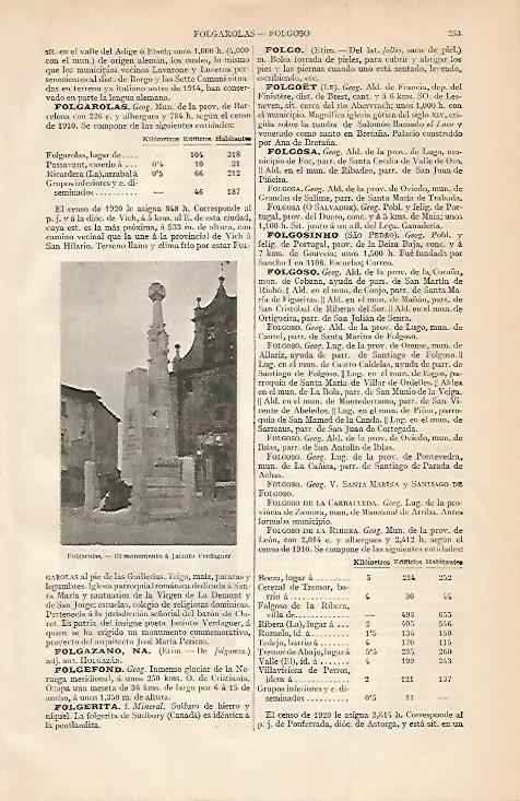 LAMINA ESPASA 3399: Monumento a Verdaguer en Folgueroles Barcelona
