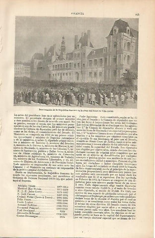 LAMINA ESPASA 3482: Proclamacion de la Republica francesa en la plaza del Hotel de Ville 1870