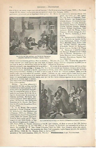 LAMINA ESPASA 3648: La vuelta del hijo prodigo por Murillo y por Puvis de Chavannes