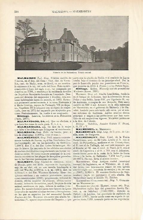 LAMINA ESPASA 3930: Palacio de la Malmaison Francia