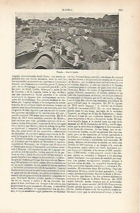 LAMINA ESPASA 3972: Barrio tagalo de Manila Filipinas