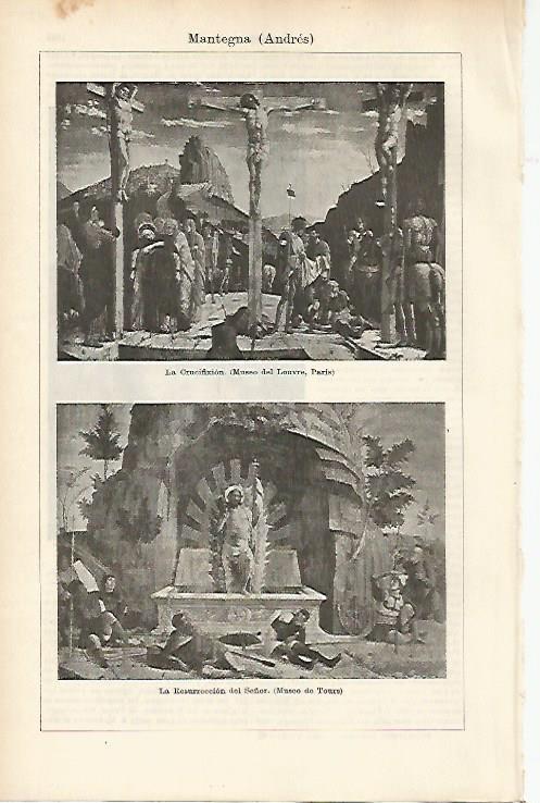 LAMINA ESPASA 3994: La Crucifixion y La Resurreccion de Cristo por Mantegna