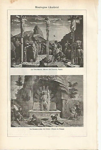 LAMINA ESPASA 3994: La Crucifixion y La Resurreccion de Cristo por Mantegna