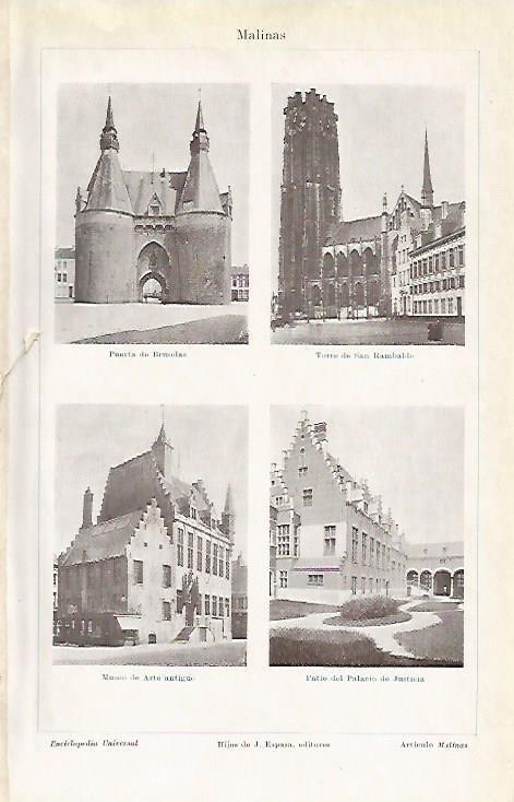 LAMINA ESPASA 3929: Edificios de Malinas Belgica