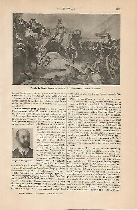 LAMINA DE ESPASA 395: F. M. E. Philippoteaux Batalla de Rivoli