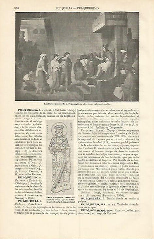LAMINA ESPASA 3785: Xochitl presentando a Tepancaltzin el primer pulque conseguido