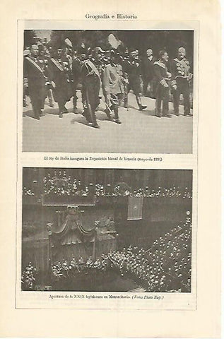 LAMINA DE ESPASA 348: Imagenes del Rey de Italia. 1934