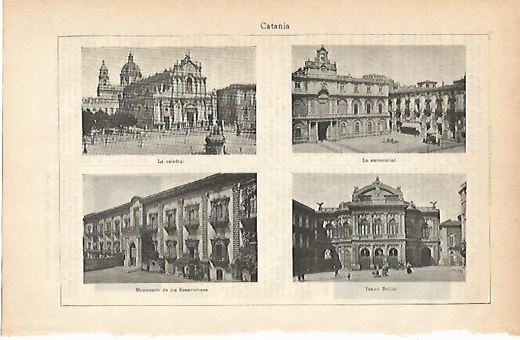 LAMINA ESPASA 3009: Vistas de Catania Italia